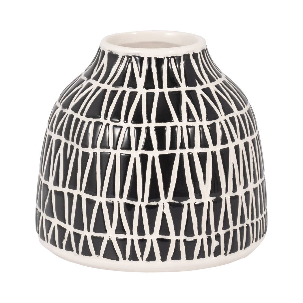 Black Ceramic Modern Tribal Pattern
