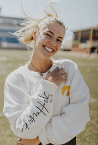 Iowa Brees Sleeve Women'S Fleece Crewneck