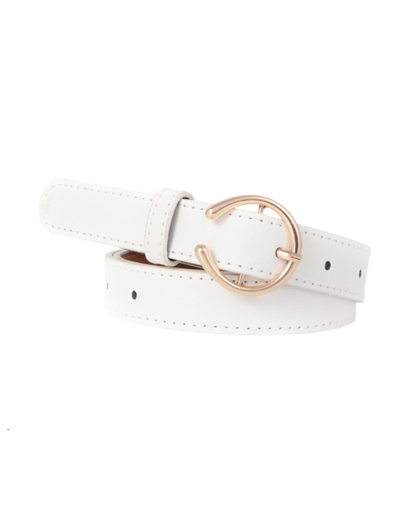 Open circle pin buckle fashion belt