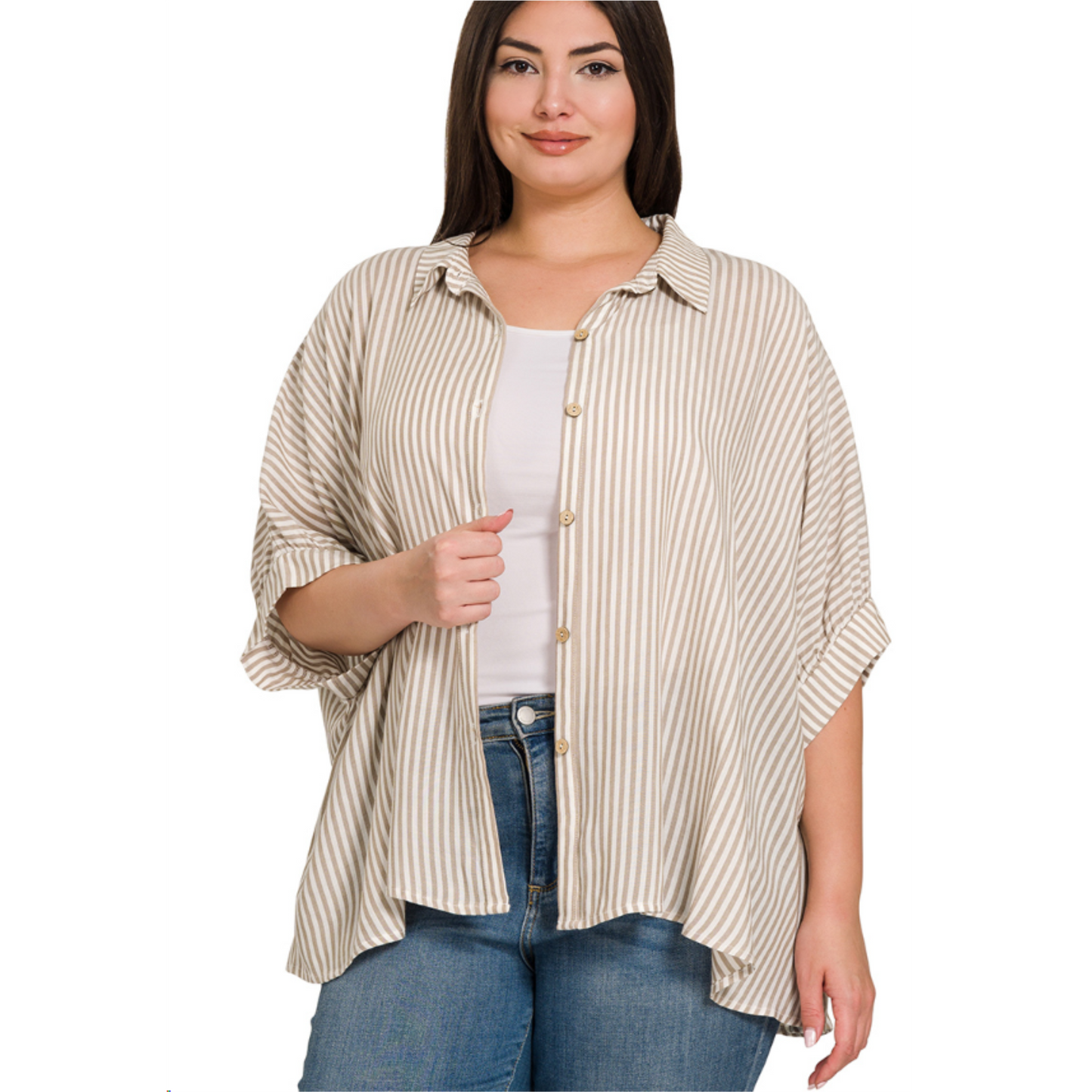 Sandbar Stripe Oversized Button Up