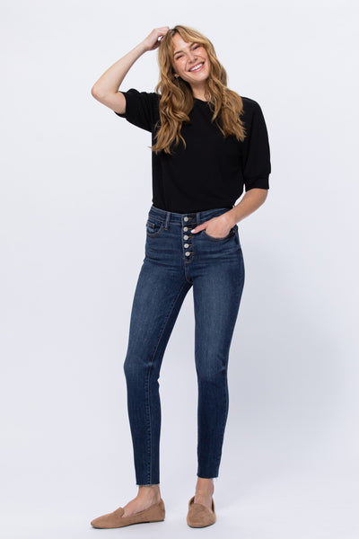 High Rise Button Fly Skinny Jeans – Charming Choyce Boutique