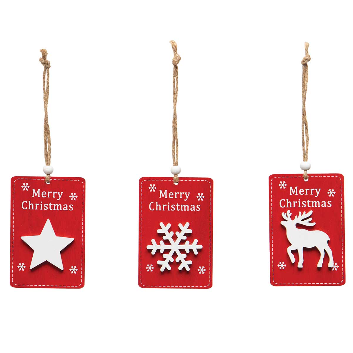Merry Christmas Wooden Tag Ornament