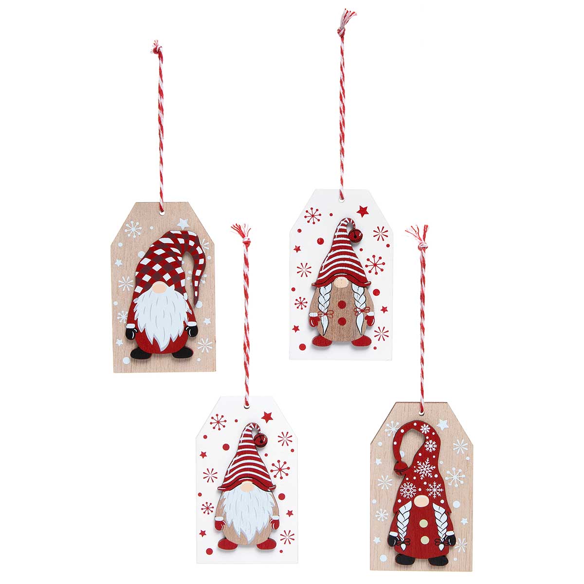 Gnome Wooden Tag Ornament
