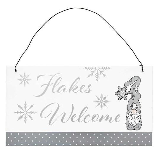 Snowflakes Welcome Wood Sign