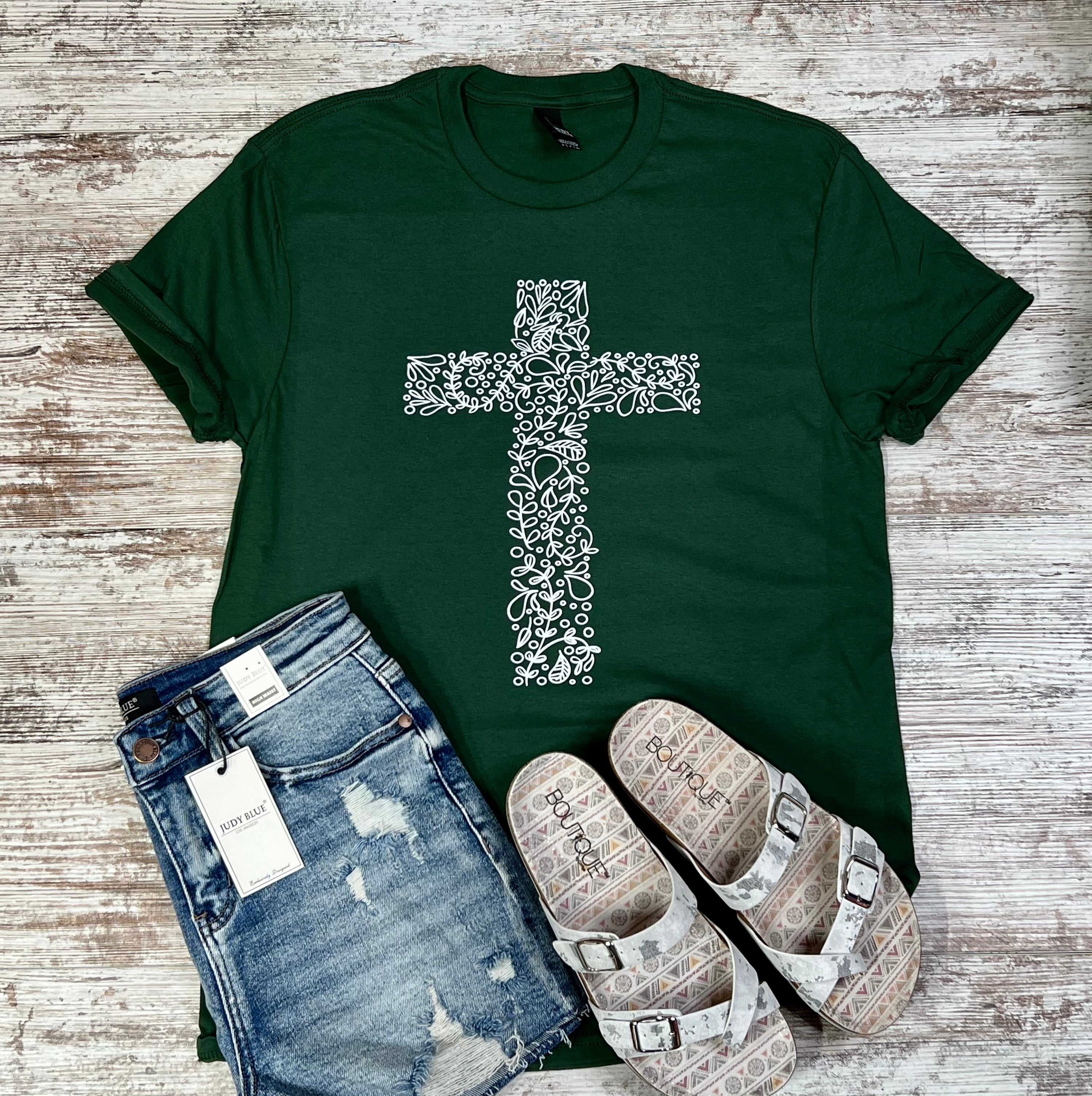 Floral Cross Tee